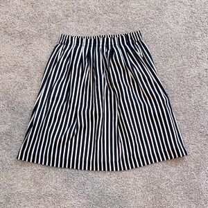 J. Crew Mercantile Striped Navy and White Women's Tent Skirt - Size 4